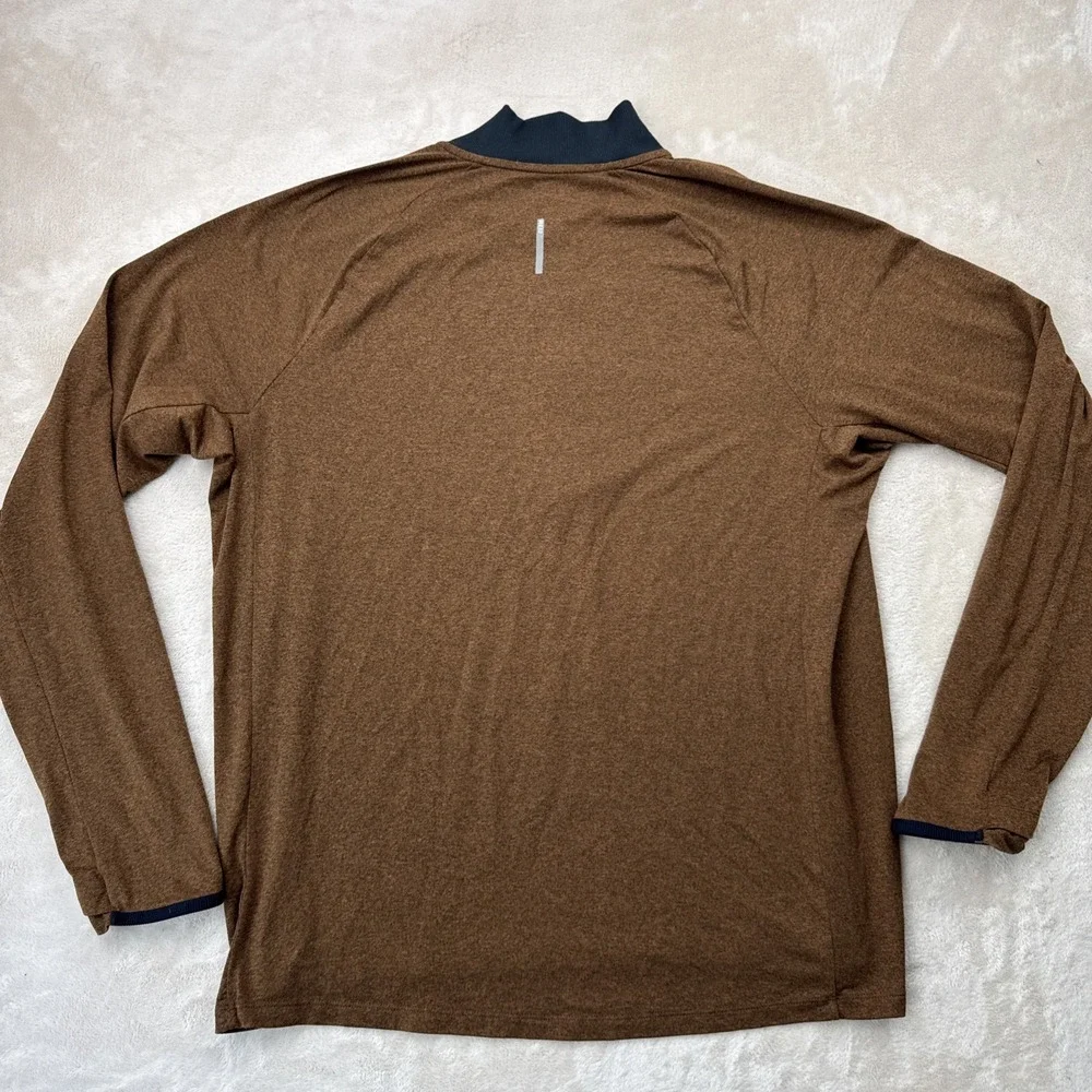 REI‎ Co-op Quarter Zip Pullover Mens XL Brown Heather Long Sleeve Stretch 140973